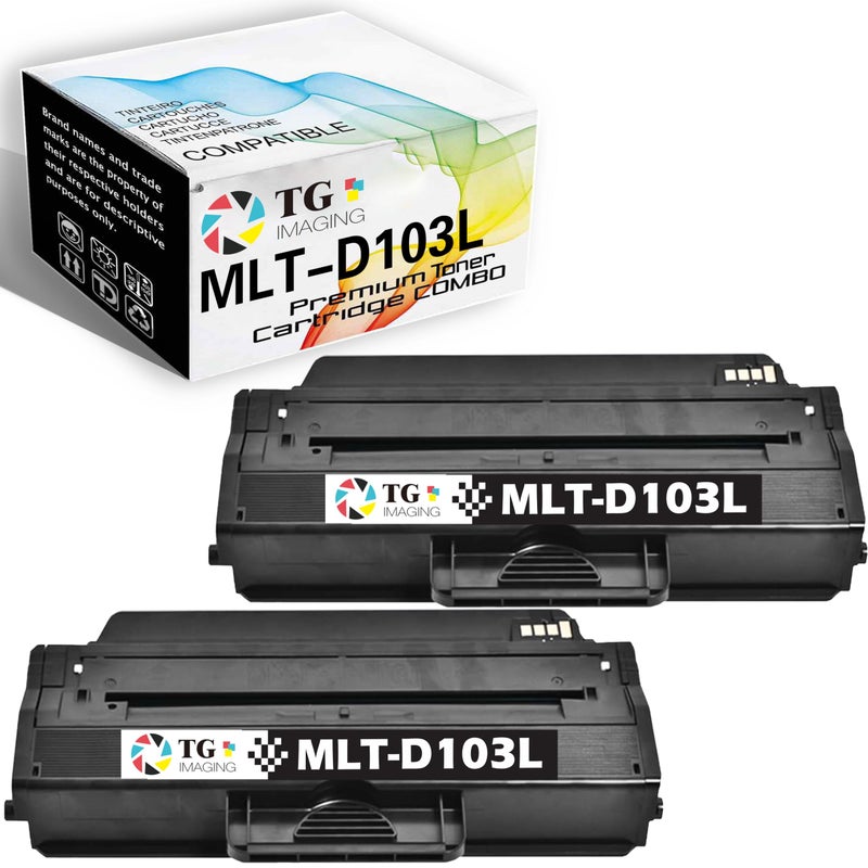 TG Imaging Compatible MLT-D103L Toner Cartridge Replacement for Samsung MLTD103L Toner MLT 103L for ML-2950ND 2955ND 2955DW 2955 SCX-4729FW 4729FD 4701ND 4728FD Printer (2-Pack, 2xBlack) - Image 1